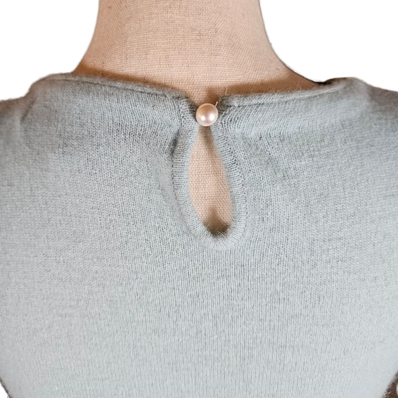 Vintage Chaus Petites Cropped Sweater, Lambs Wool&Rabbit Hair,Light Blue, PSmall - Picture 3 of 8